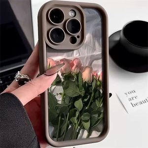Coque de téléphone en silicone avec motif de rose blanche peinte à l'huile pour iPhone 16, iPhone 12, 13, 14, 15 Pro Max, XS, X, XR, 7, 8 Plus, SE 2020 - Product Image 3