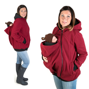 Abrigo de maternidad de canguro para mujer, ropa cálida de talla grande, sudaderas con capucha de transporte para bebé, sudadera con cremallera - Product Image 1