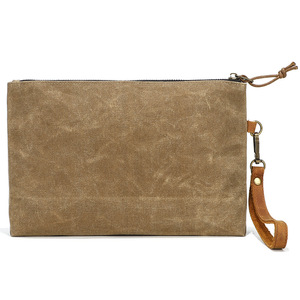 Borsetta impermeabile Vintage con cerniera in tela cerata, custodia, pochette <span class=keywords><strong>da</strong></span> viaggio personalizzata, con etichetta privata - Product Image 6