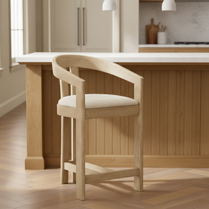 Meubles de cuisine intérieurs de luxe, tabourets de comptoir en bois de chêne, chaises de <span class=keywords><strong>bar</strong></span> modernes en bois - Product Image 2