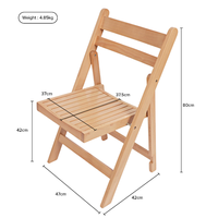 Q-71 Chaises pliantes en bois massif, portables et élégantes, pour appartement, événement, fête, banquet, camping, imperméables