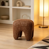 Pouf ottoman Jacquard - Repose-pieds géométrique à 4 pieds - Tabouret texturé en tissu tweed pour canapé de luxe