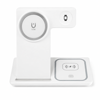 Chargeur sans fil magnétique pliable 4 en 1, station de charge 15W avec veilleuse pour téléphone, montre, écouteurs, maison, bureau, voyage