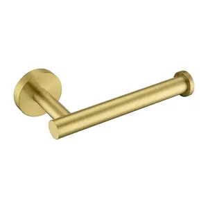 Economic Brushed Gold Spare Single Wall Mounted Paper Toilet Roll Holder