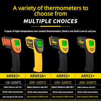 Smart Sensor AR882A+ AR892 Infrared Thermometer Industrial High Temp up to 1600C for Smelting Forging Metal Foundry