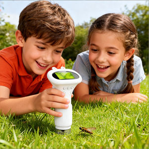 ミニワイヤレスデジタル顕微鏡、2MPカメラ搭載、1000倍拡大、子供向け自然探検教育玩具、キッズ顕微鏡 - Product Image 1