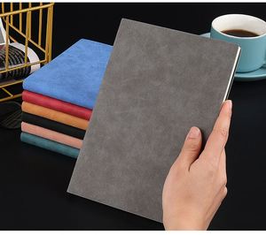 Journals Vegan Leather Cover <b>A5</b> Custom Cover Hardcover Composition Pu Glue Binding <b>Notebook</b> With Black Pages - Product Image 4