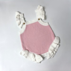 Offre Spéciale bébé barboteuse tricoté nouveau-né bébé fille vêtements couleur unie sans manches enfant en bas âge garçon barboteuse Cool été enfants vêtements - Product Image 1