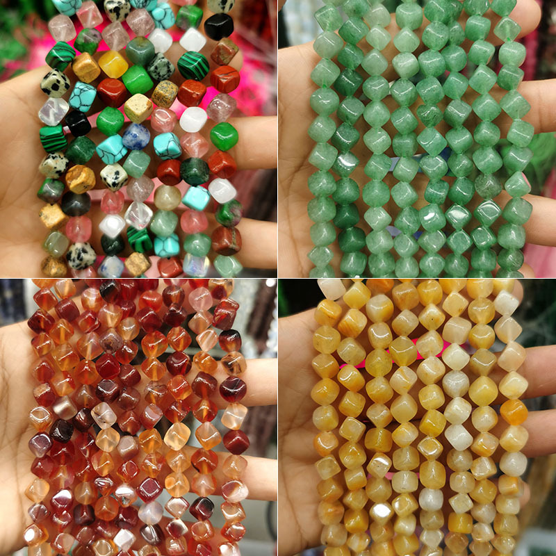 Wholesale Cube Natural Purple Crystal Beads