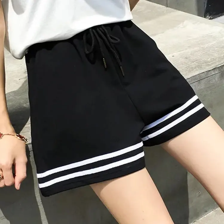 Pantalones cortos informales Harajuku para mujer, Shorts escolares de cintura alta, para baile blanco y azul, para verano