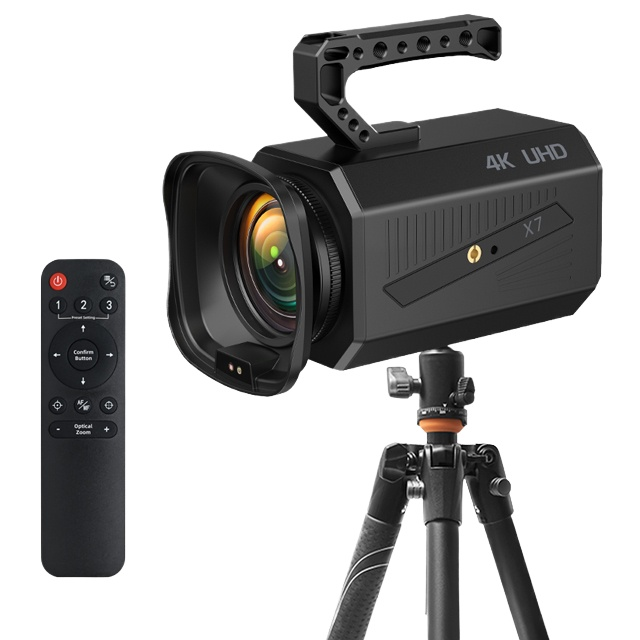 OEM X7 4K Live Streaming Webcam 4/3-Inch CMOS Sensor TOF Autofocus F1.5 Aperture /USB3.0 Output Video Conferencing Plastic