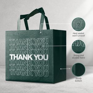 Sacs d'épicerie réutilisables Bagways, lot de 50, grands sacs fourre-tout non tissés, pliables, lavables, résistants - Product Image 3