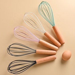 Màu Gỗ Xử Lý <span class=keywords><strong>Silicone</strong></span> Cầm Tay <span class=keywords><strong>Whisk</strong></span> Hướng Dẫn Sử Dụng Chất Lỏng <span class=keywords><strong>Whisk</strong></span> Stick Kem Beater Nhà Bếp Hộ Gia Đình Công Cụ - Product Image 2
