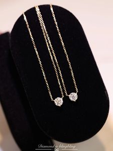 Xinfly Fashion Fine Jewelry Wholesale 18K Real Gold <b>Necklace</b> with 0.30ct Natural Diamond Three Claws Design Custom - Product Image 3