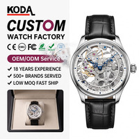 Montre squelette mécanique automatique personnalisée OEM en gros pour hommes, chiffres romains, style professionnel pour usage quotidien