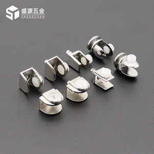 Shengyuan Zinc Alloy Glass Clips Nickel Plated Easy Installation For Furniture Shelf Support - Product Image 1