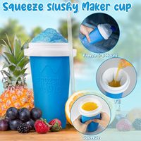 Nouvelle tasse à smoothie manuelle en silicone réutilisable et flexible pour l'été, à double paroi pour la préparation de glaces, 330 ml