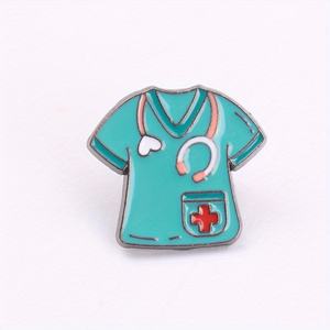 Uniforme médical vert emblème croix rouge symbole d'urgence minimaliste fond blanc accessoire "Protection de la santé" texte médical - Product Image 5