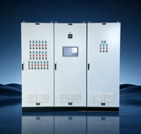 Gabinete de Control de Automatización PLC Industrial de Acero al Carbono de Tres Compartimentos, Integrado con Pantalla Táctil HMI