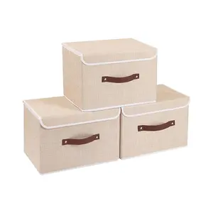 Foldable Cloth Storage Cube Basket Bins Organizer Children Basket Storage Box for Storage Basket with Handles