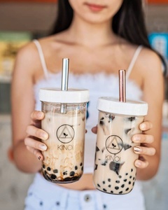 ชาไข่มุก16Oz และ<span class=keywords><strong>22</strong></span> <span class=keywords><strong>Oz</strong></span> และ24 <span class=keywords><strong>Oz</strong></span> ชากาแฟเย็นชา Boba พร้อมฝาพลาสติกฟาง2020พร้อมหลอด - Product Image 2