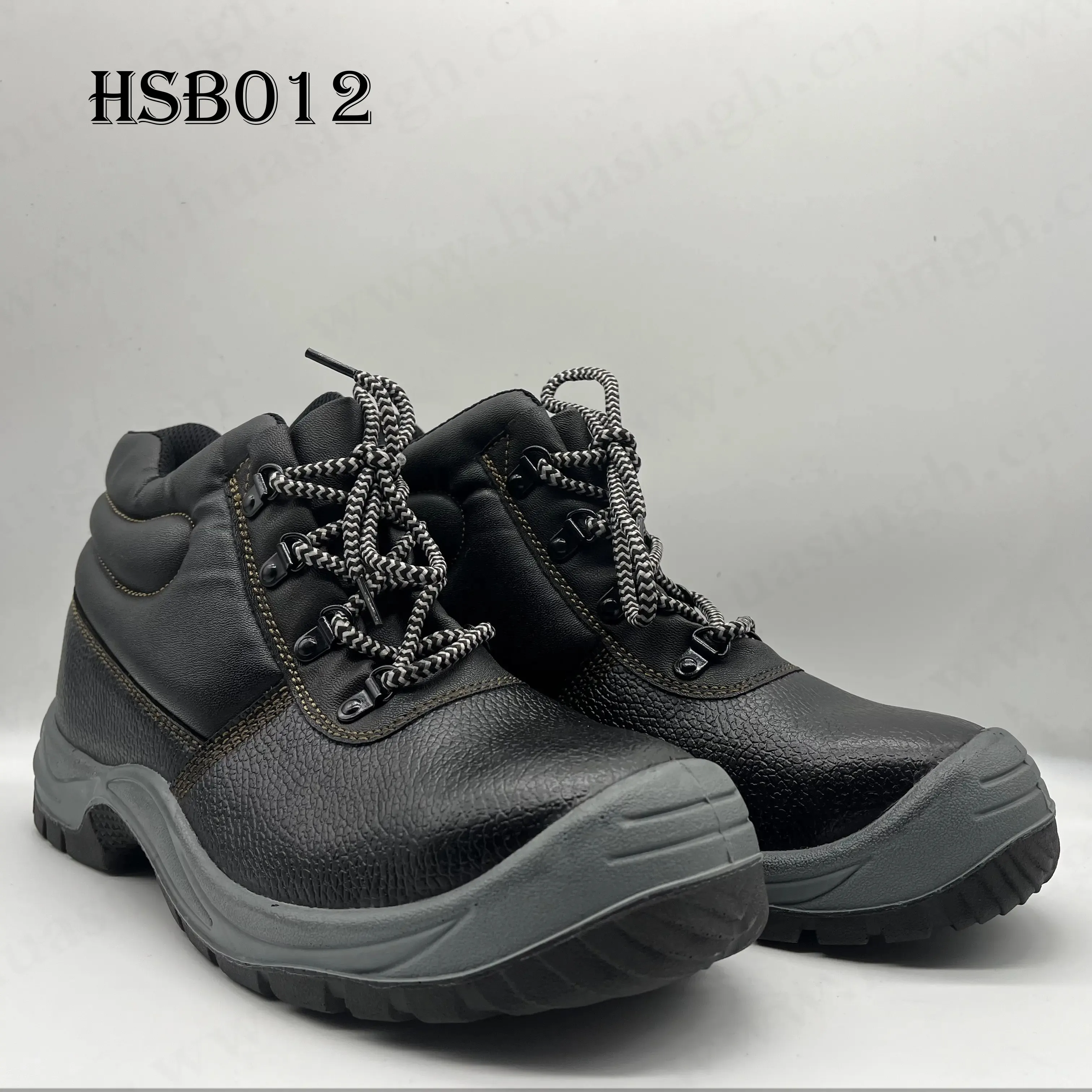 YWQ、カタール市場で人気のミッドカットストロンググリップPU/PU射出安全靴CE承認の頑丈な労働保険靴HSB012