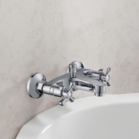 Robinets de bain et de douche de haute qualité Robinet de baignoire à double poignée en zinc Mélangeur d'eau chaude froide