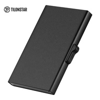 Dompet Kartu Minimalis TILONSTAR TWM106 dengan Logo Custom, Aluminium, RFID Pop-up, Tipis, Anti-RFID untuk Pria