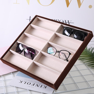 DS3790 Caja Organizadora de Exhibición de Joyas, Bandeja de Terciopelo, Organizador de Gafas para Hombre y <span class=keywords><strong>Mujer</strong></span>, Bandeja Organizadora de Gafas de Sol - Product Image 6
