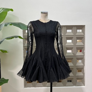 <span class=keywords><strong>Abito</strong></span> <span class=keywords><strong>Corto</strong></span> Autunnale da Donna alla Moda con <span class=keywords><strong>Maniche</strong></span> <span class=keywords><strong>Lunghe</strong></span> in Pizzo Rosa e Vita Stretta 2026 - Product Image 5