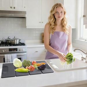 Tapis de séchage pour vaisselle en terre de diatomée pour comptoir de cuisine, super absorbant, pliable, pour sécher rapidement la vaisselle, les bouteilles et les tasses - Product Image 3