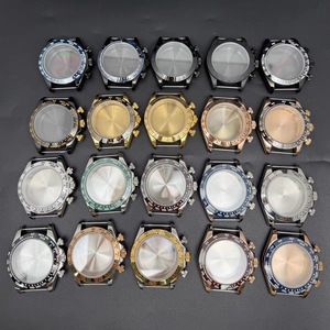 Pièces de montre : Lunette en céramique, boîtier de montre en acier couleur or et noir, plusieurs options compatibles avec le mouvement VK63 - Product Image 1
