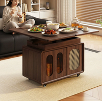 Table basse mobile, salon, usage domestique, table d'appoint pliable pour canapé, armoire latérale pour petits appartements, chariot réglable en hauteur