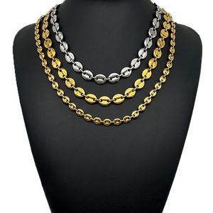 <span class=keywords><strong>Parure</strong></span> Bijoux Collier et Bracelet Chaîne <span class=keywords><strong>Grain</strong></span> <span class=keywords><strong>de</strong></span> <span class=keywords><strong>Café</strong></span> en Acier Inoxydable Plaqué Or 18K Style Hip Hop, Vente en Gros pour Hommes et Femmes - Product Image 1