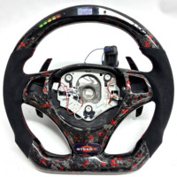 Volant en fibre de carbone forgé pour BMW E90 E92 E93 E60 M3, design de style racing à fond plat chauffant