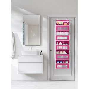Organisateur de rangement à suspendre sur la porte, 5 étagères, rose bonbon, pour chambre, salle de bain, chambre d'enfant - Product Image 2