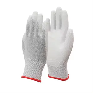 Sunnyhope Pu Coated Safety Work Gloves Garden Grip Mechanic 13 Gauged Nylon Breathable Industrial Anti-slip Hand Gloves