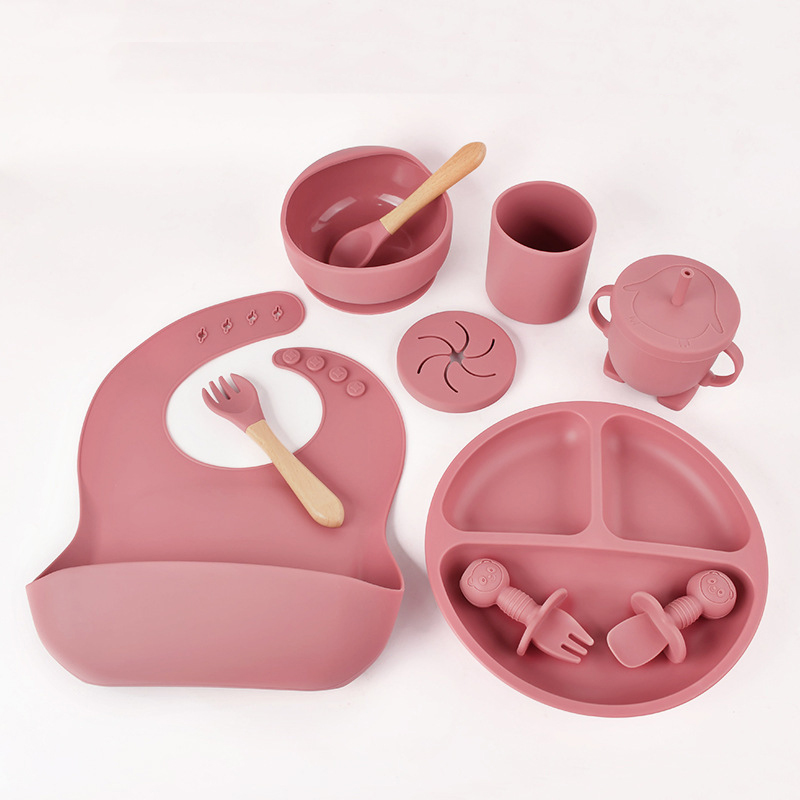 10-piece brick red tableware set