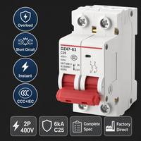 Disjoncteur miniature Wanbo-405 DZ47-63 2P 400V avec protection contre les surcharges et les courts-circuits pour tableau de distribution intérieur