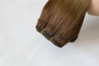 Cheveux vierges doublement étirés, cuticules alignées, tissage de cheveux raides, double trame, haute densité, 24 pouces, couleur # 4 T # 22