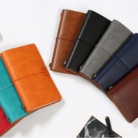 Carnet de notes rétro A5 en papier écologique avec couverture en cuir PU, design imprimé, couleur personnalisée, logo personnalisé, reliure à feuilles pliées