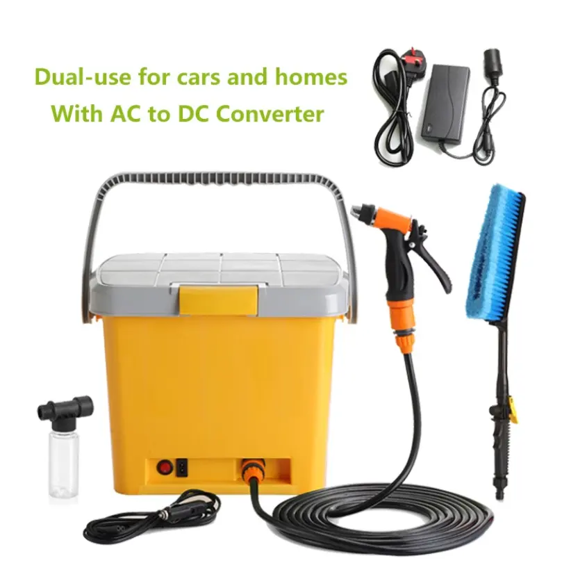 Portable spray washer machine high pressure 12v dc water pump for car washing with tank