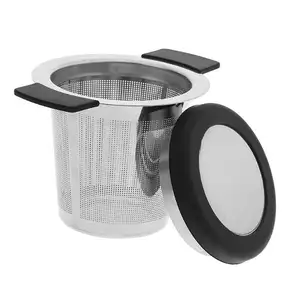 Modern lüks gıda sınıfı ince örgü filtre sürdürülebilir paslanmaz çelik silikon tutacak çay araçları topu demlik