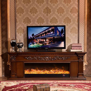 Cheminée électrique avec souffleur d'air, puissance 1500W, pour usage domestique ou hôtelier, effet feu de bois - Product Image 1