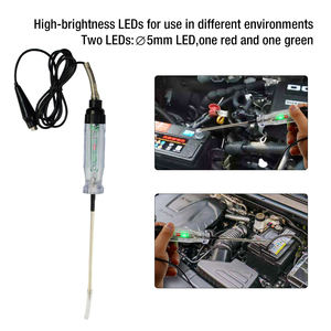 Testeur de circuit de tension CC à perforation de fil automobile ALLOSUN GK5225 6V / 12V avec sonde à crochet, cordon de 59 pouces avec indicateur LED et buzzer - Product Image 5