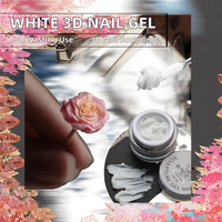 Gel de modelage 3D texturé blanc pour sculpture, sans HEMA ni TPO, 15 ml, ultra-fin, longue tenue, pour nail art et sculpture d'ongles