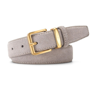 Cinturón de Cuero de Gamuza Marrón Vintage con Hebilla de Aleación para Hombre y Mujer, Estilo Retro Coreano Informal - Product Image 5