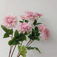 Vente en gros de fleurs de pivoine à 2 têtes, fleurs de dahlia en PU au toucher réel, fleurs de dahlia hydratantes pour la décoration de la maison et de mariage