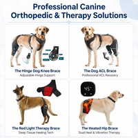 Attelle de hanche pour chien avec thérapie double chaleur et vibration pour mâles, sangles ajustables pour la taille et la cuisse, pour la rééducation articulaire des chiens seniors