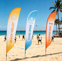 Drapeaux à plumes personnalisés en stock, vente en gros, drapeaux de plage en forme de lame